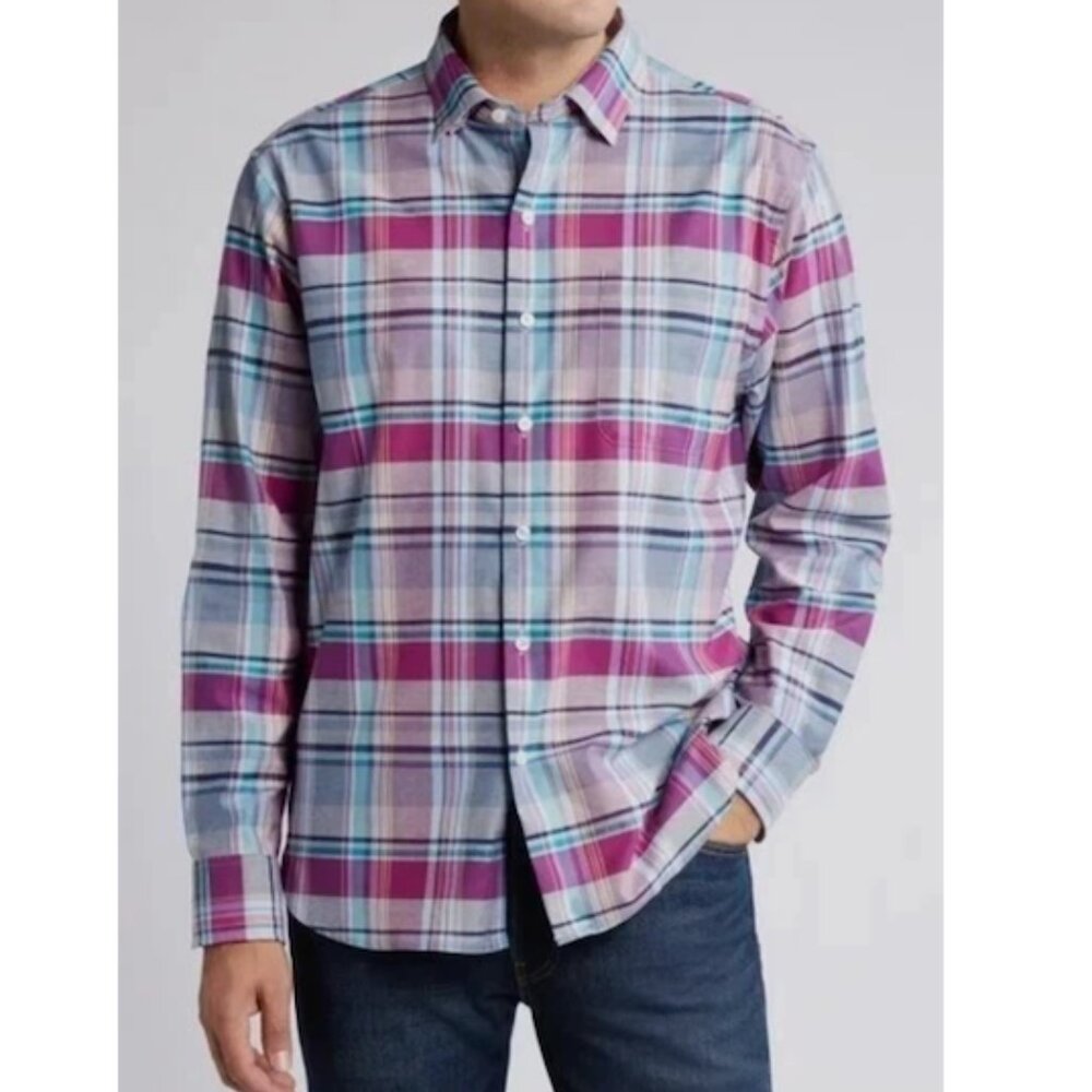 Tommy Bahama Long Sleeve LAZLO CHEERS CHECK Silk Blend Shirt Size XXL